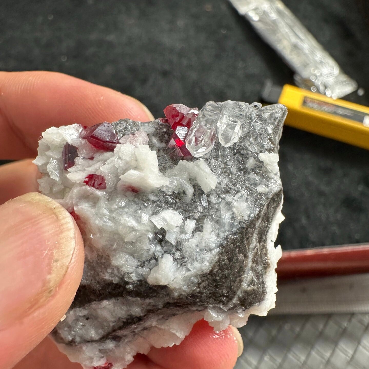 Cinnabar + Quartz + Dolomite (Free shipping)