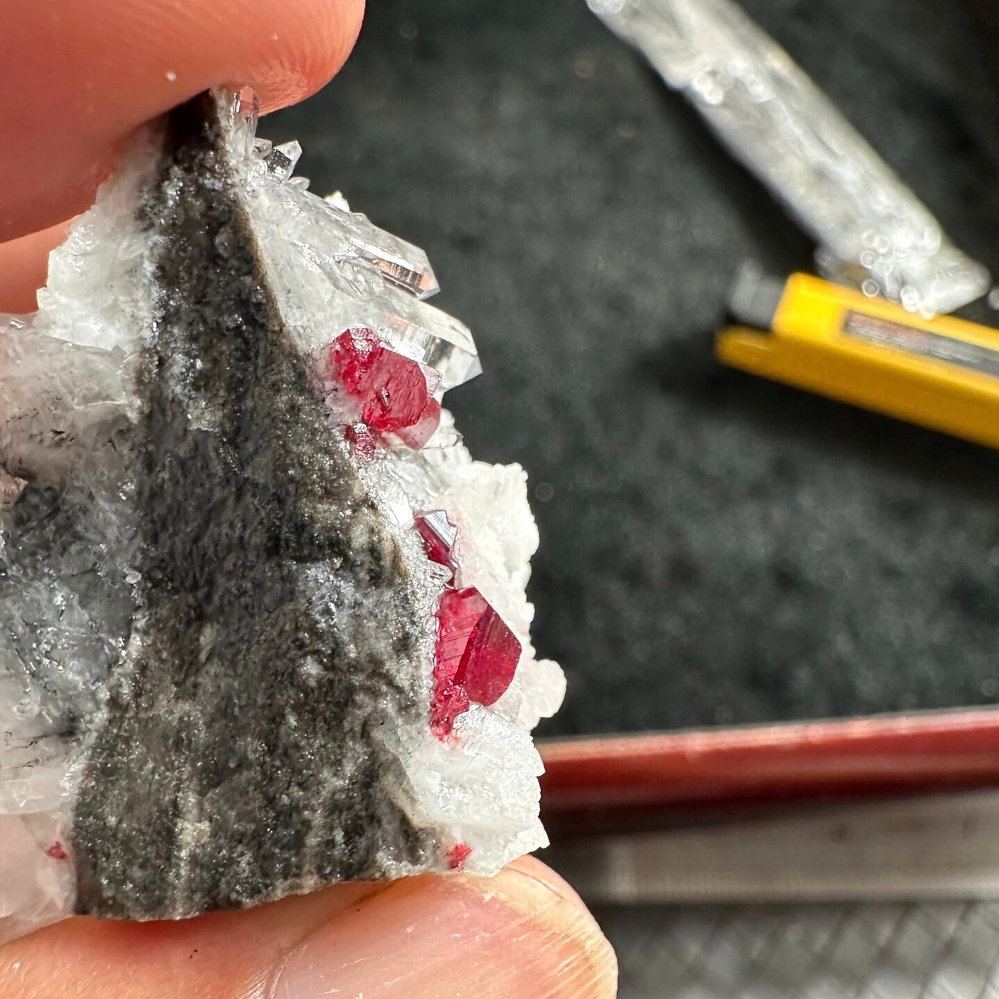Cinnabar + Quartz + Dolomite (Free shipping)