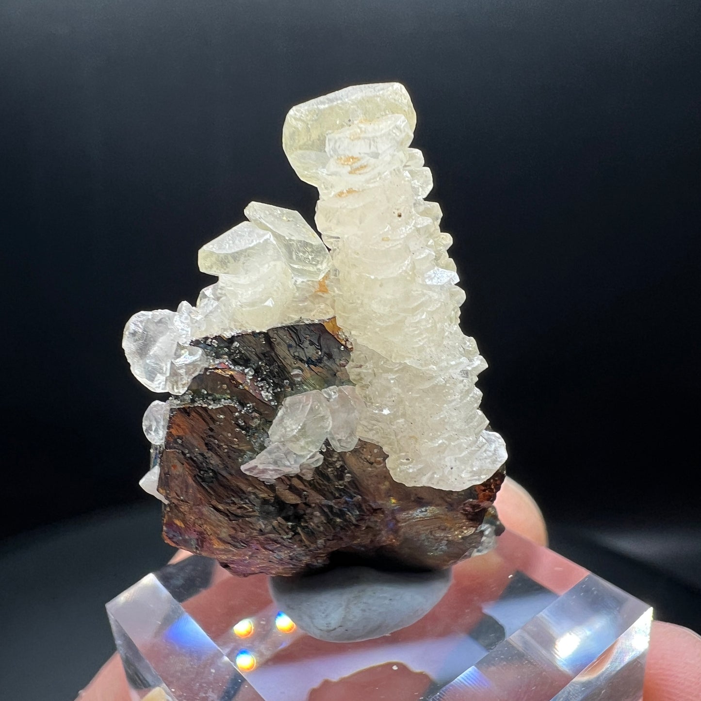 Floater Chalcopyrite + Double-ended Calcite (Free shipping)