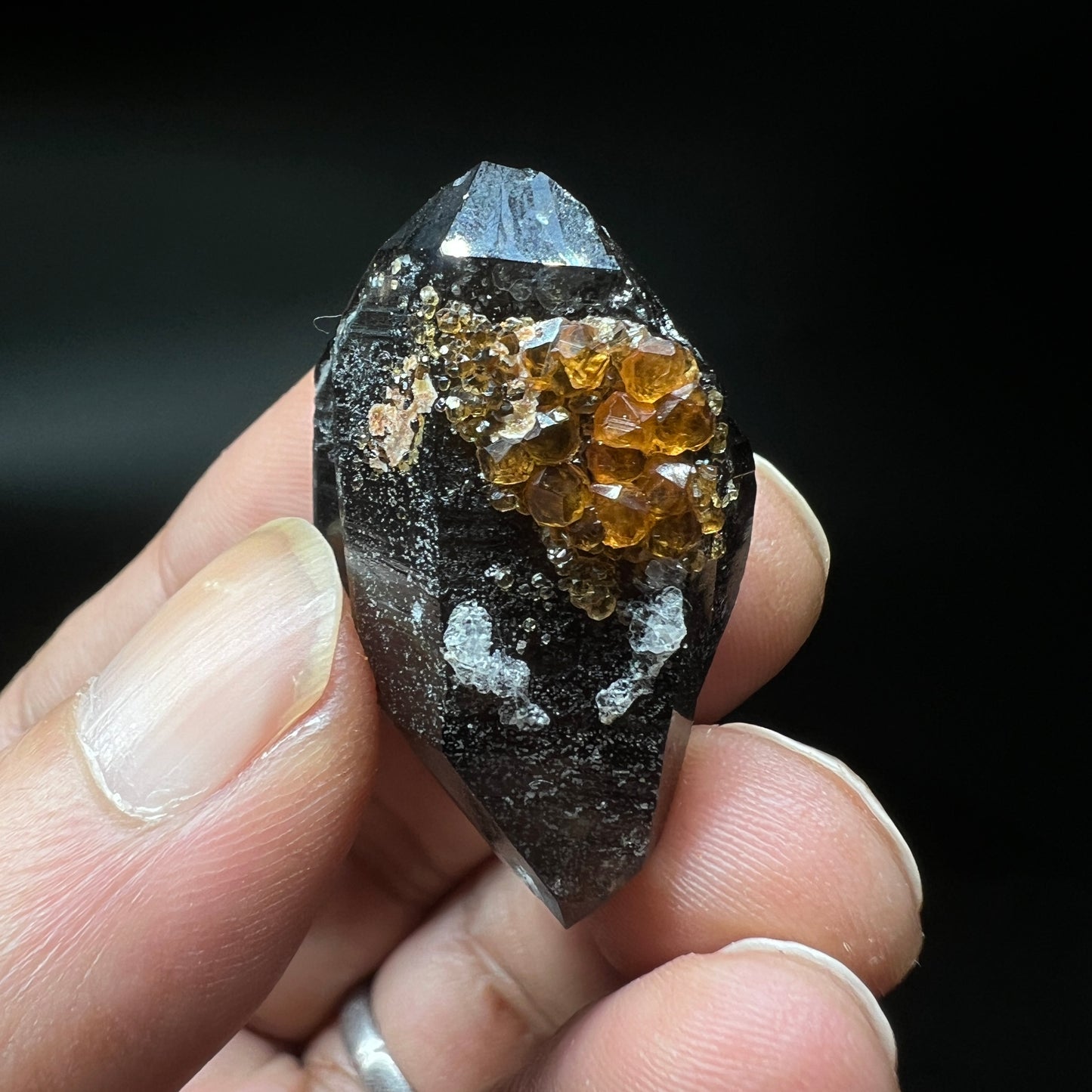 Floater Two-ended Quartz + Spessartine (Free shipping)