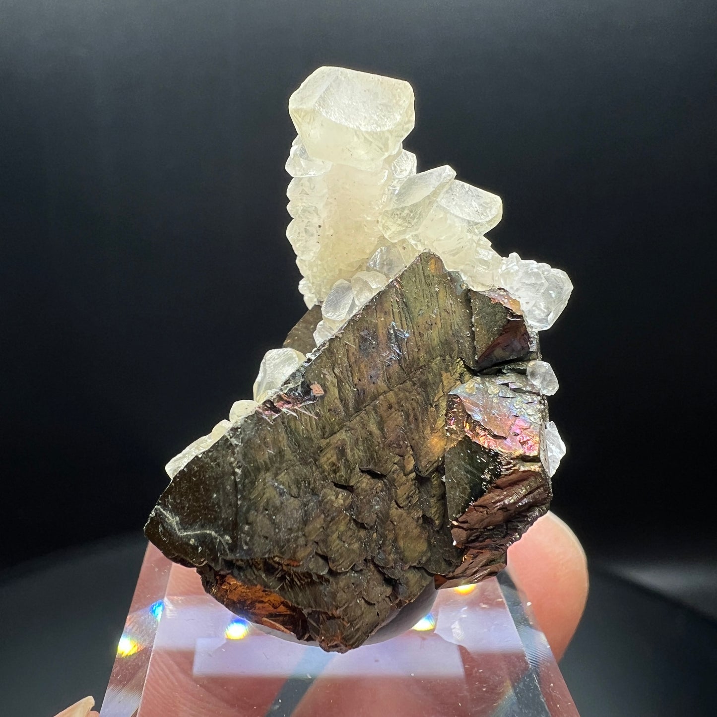 Floater Chalcopyrite + Double-ended Calcite (Free shipping)