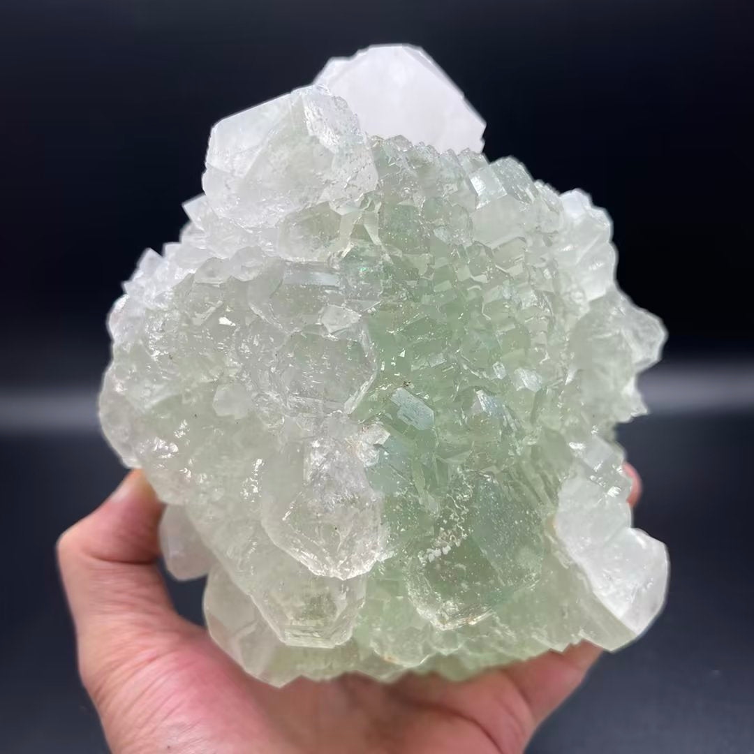 Large crystals ladder Fluorite + Quartz (Free shipping)