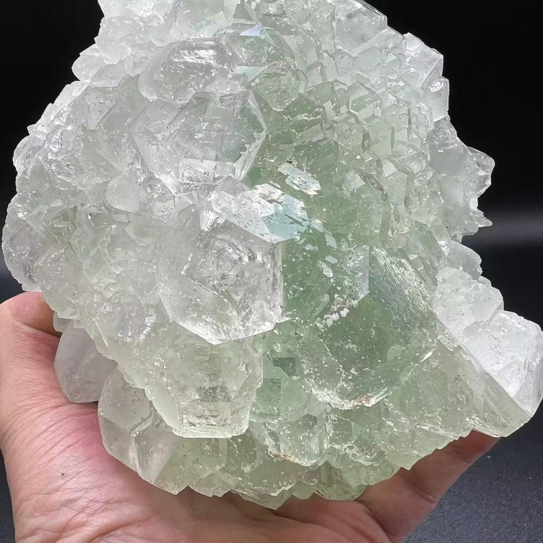 Large crystals ladder Fluorite + Quartz (Free shipping)