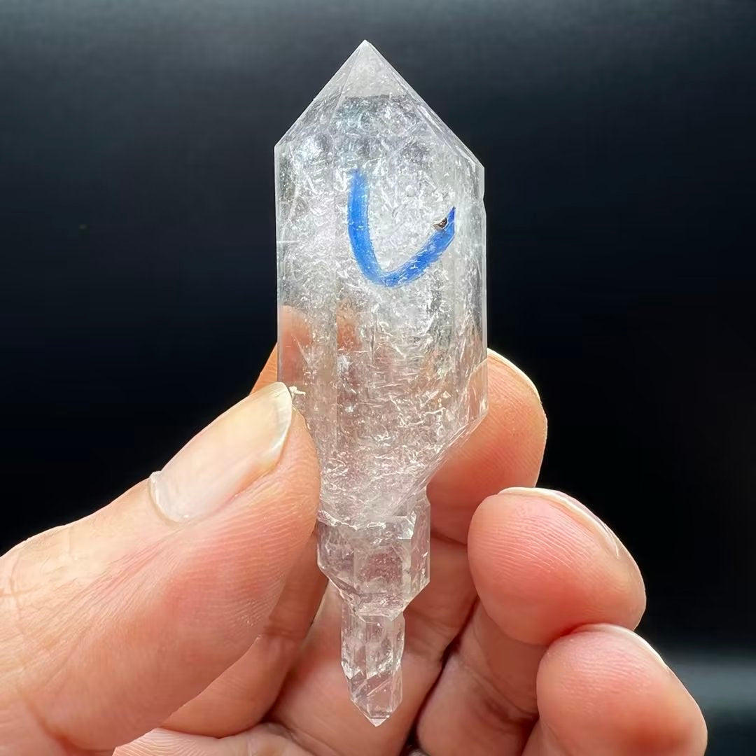 Two-ended termination Sceptre Quartz include Water (Free shipping)