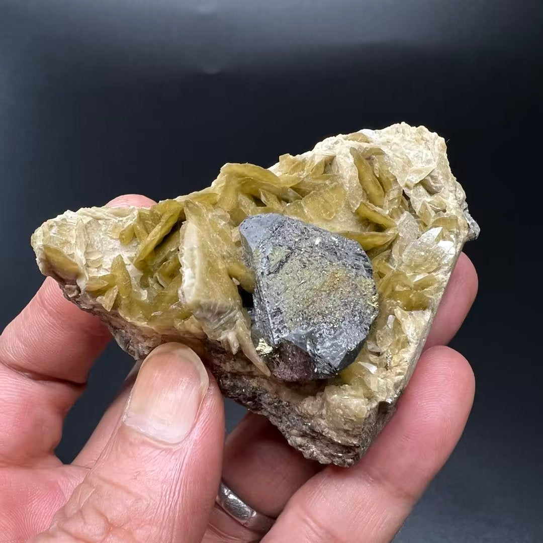Large crystals Tetrahedrite + Chalcopyrite + Siderite (Free shipping)